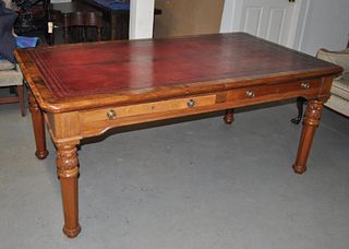 William IV Mahogany Leather Top Writing Table