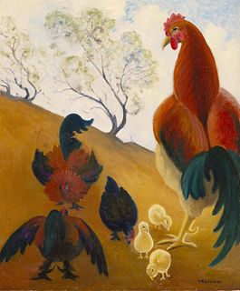 Albert Schmidt, Four Chickens and Three Chicks