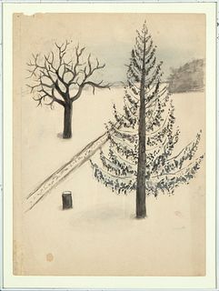 Georgia O'Keeffe, Trees in Snow, 1902