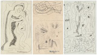 Emil Bisttram, Three Abstract Drawings