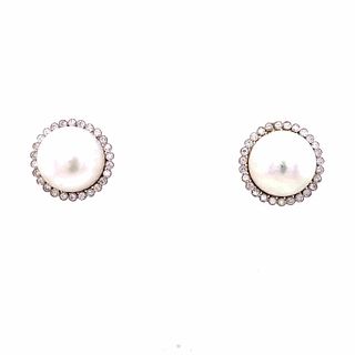 18k Diamond Pearl Earring