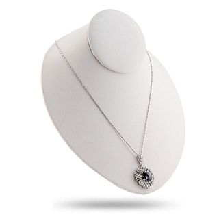 Black Diamond 14K White Gold Pendant/Necklace