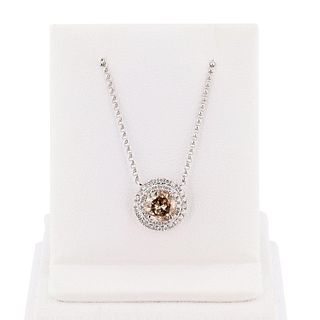 Brown Diamond 18K White Gold Pendant/Necklace