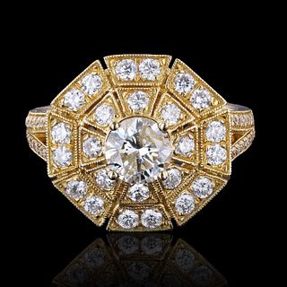 Diamond 18K Yellow Gold Ring