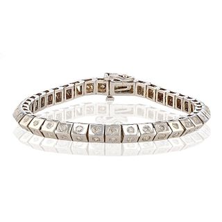 Diamond 14K White Gold Tennis Bracelet