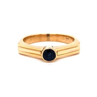 18k Sapphire Men Wedding Ring