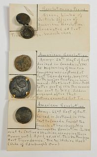 Three British Regimental Buttons and Sleeve Link
