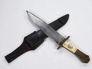 Unmarked Bowie Knife and Sheath