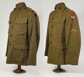 Two WWI U.S. Tunics with Insignia
