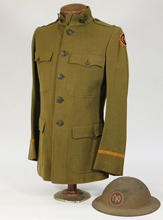 WWI U.S. Officers Tunic and Painted Helmet