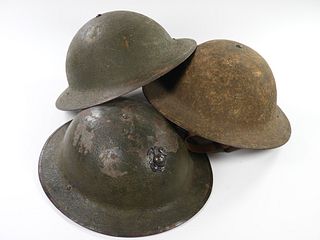 Three U.S. Model 1917A1 Helmets