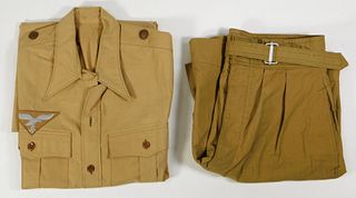 WWII German Unissued Luftwaffe Shirt and Shorts
