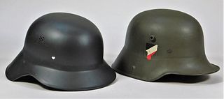 Two Repainted German Helmets
