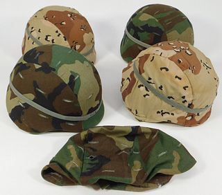 Four U.S. Army PASGT Helmets with Covers