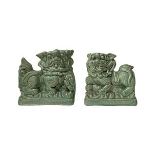 Pair Of Chinese Porcelain Foo Dogs