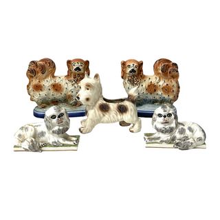 (5) Vintage Italian Porcelain Dog Figurines