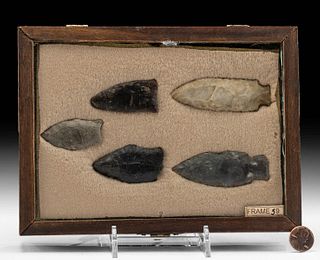 5 Rare Paleo-Indian Stone Clovis Points