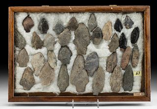 32 Native American Stone Projectile Points