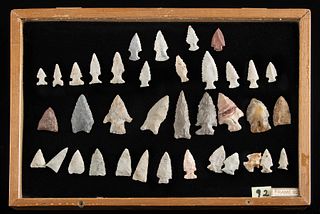 36 Native American Stone Arrowheads