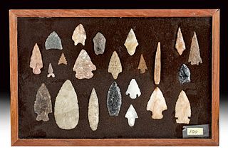 23 Native American Stone Points & 1 Iron Point