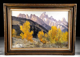 Mid 20th C. Bill Freeman Landscape Painting - Autumnal