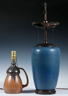 (2) ART POTTERY TABLE LAMPS