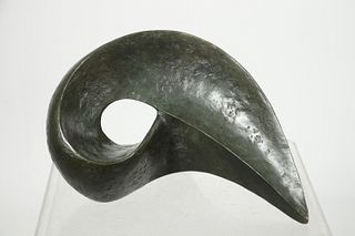 ABSTRACT BRONZE SCULPTURE INITIALED "F.G.P., 1984"