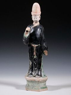 MING DYNASTY POTTERY COURT FIGURE