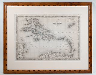 FRAMED JOHNSON'S WEST INDIES MAP