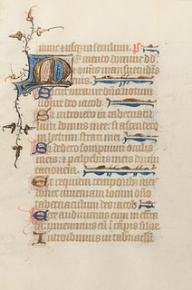 [MANUSCRIPT LEAF -- PSALTER]. One leaf on vellum, in Latin. [England], ca 1420-1440.