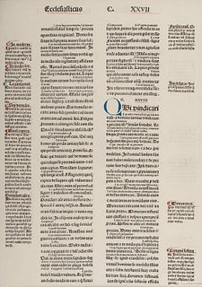 [BIBLE LEAVES - LATIN]. A group of 5 Bible leaves in Latin, comprising: