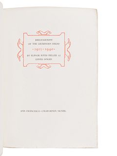 [GRABHORN PRESS]. HELLER, Elinor Rass. -- MAGEE, David. Bibliography of the Grabhorn Press, 1915-1940. San Francisco: Grabhorn Press, 1940. 