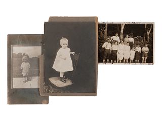 ALGREN, Nelson (1909-1989). A group of 3 photographs of Nelson Algren as a child, comprising: