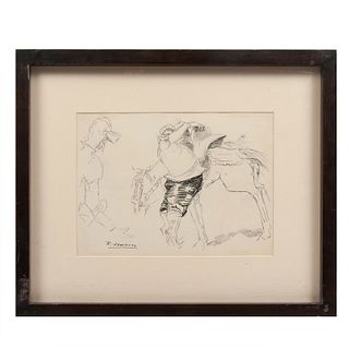 RICARDO MARÍN. Museo del Quijote. Firmada. Tinta sobre papel. Enmarcada. 23 x 31 cm