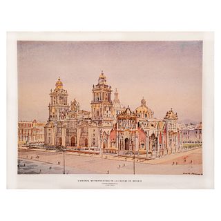 Mendiola Quezada, Vicente. "Catedral de México". Impresión offset. 46 x 60 cm
