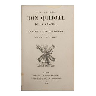 Cervantes Saavedra, Miguel de. El Ingenioso Hidalgo Don Quijote de la Mancha. Paris: Baudry, Librería Europea, Drama...