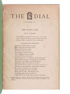ELIOT, Thomas Stearns (1888-1965). "The Waste Land." In:The Dial, Vol. LXXII, No. 5, pp. 473-485. New York: Dial Publishing Co., 1922.