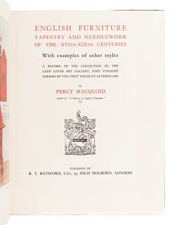 [FURNITURE & DECORATIVE ARTS]. TATLOCK, R. R. and Roger FRY, R. L. HOBSON, and Percy MACQUOID.
