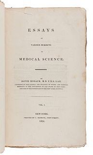 HOSACK, David. Essays on Various Subjects of Medical Science. New York: Printed by J. Seymour, 1824.