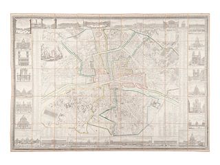 [PARIS] -- PICHON, M. Nouveau Plan Routier de la Ville et Faubourgs de Paris. Paris, ca 1805 ["l'An 13"].