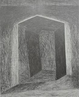 Pedro Calapez (Portuguese, b. 1953), untitled, 1988, graphite on prepared board; signed and dated on the reverse, 61" x 49".