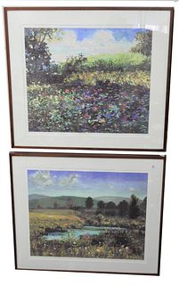 Anne E. Boyson (American, 1939-2011), two works to include Pond on the Watershed and Tall Phlox, digital prints in color on paper, each signed, titled