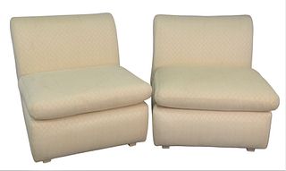 Pair of Armless Upholstered Chairs, height 28 inches, width 29 inches, (very clean condition).