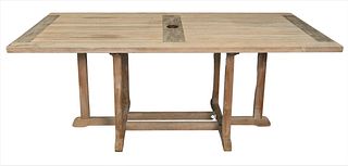 Teak Outdoor Dining Table, height 27 1/2 inches, top 35 1/2" x 71".