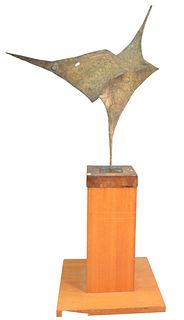 Luciano Minguzzi (Italian, 1911-2004), Shadows, circa 1959, bronze sculpture on wood pedestal base, height 94 inches, width 49 inches.