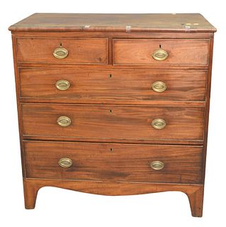 George IV Mahogany Chest, circa 1800, height 38 1/2 inches, top 17" x 37".