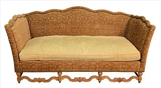 Stanford Furniture Company Continental Style Upholstered Sofa, height 41 inches, length 83 inches, depth 40 inches.