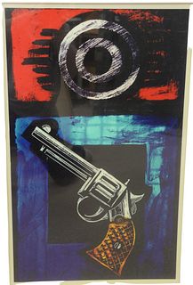 Gregory Thorpe (American, 20th century), Pistol and Target, 1983, Cibachrome print, 41 1/2" x 28 1/4".