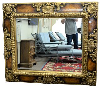 Large Decorative Mirror having gilt decoration, height 55 inches, width 62 inches.