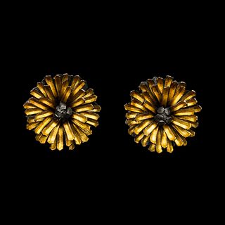Chrysanthemum Button Earrings